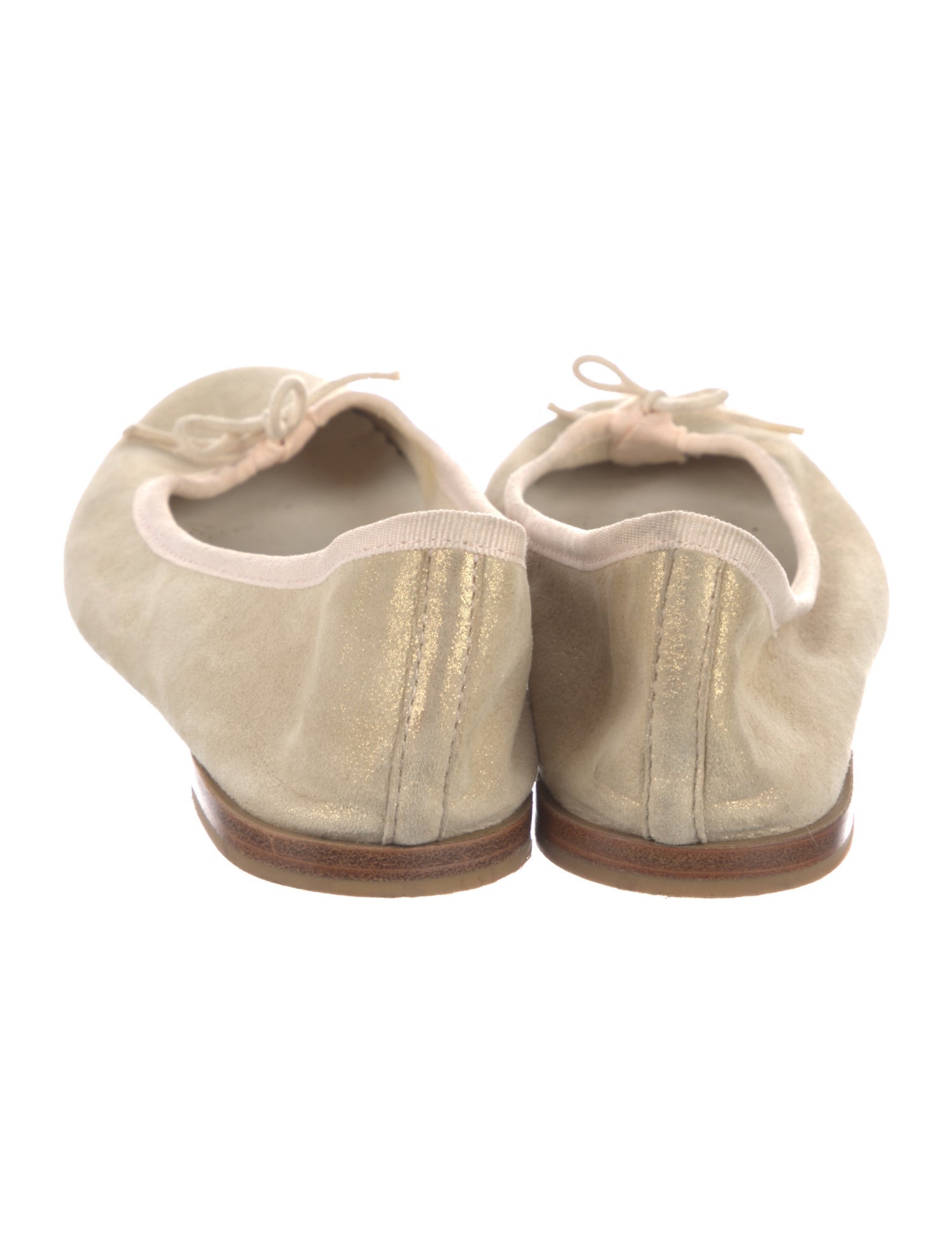 Repetto Suede Bow Accents Ballet Flats